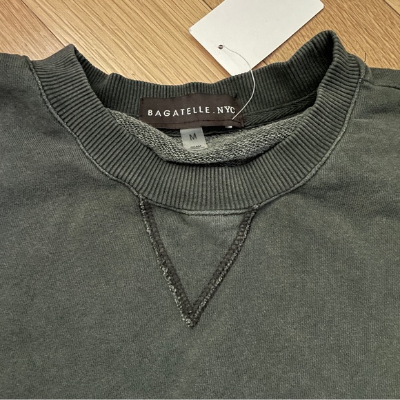 NWT Bagatelle NYC Ruffle Sleeve French Terry Sweatshirt Gray - Size Medium - Picture 5 of 13